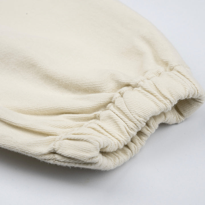 Poney Girls Cream Long Pants with Ribbon