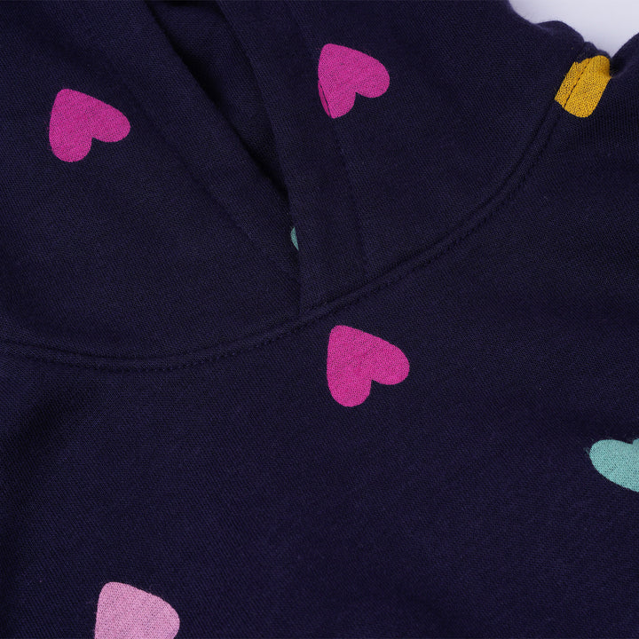 Poney Girls Navy Cropped Hooded Sweatshirt