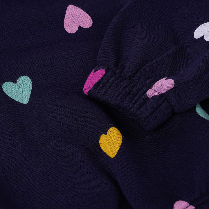 Poney Girls Navy Cropped Hooded Sweatshirt