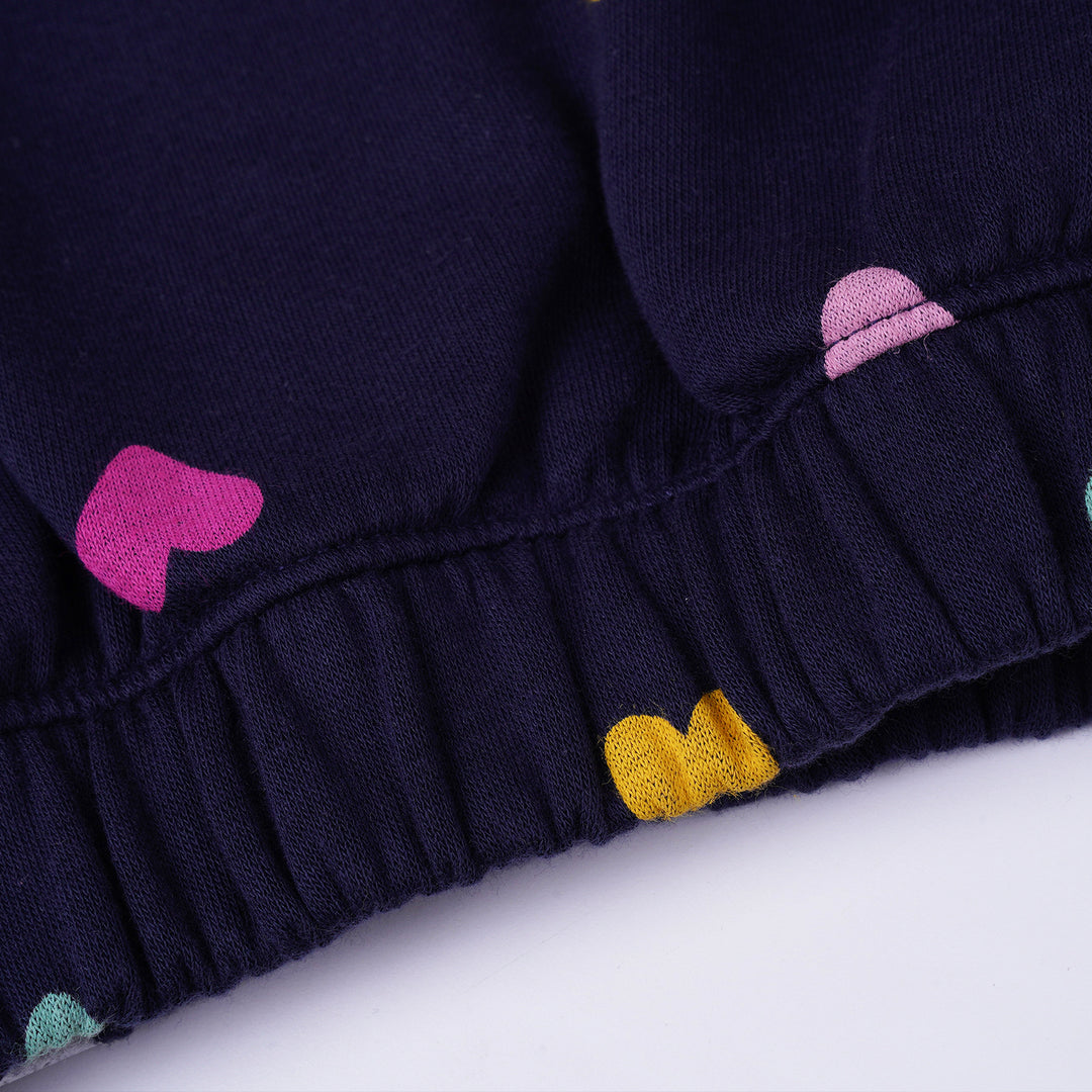 Poney Girls Navy Cropped Hooded Sweatshirt