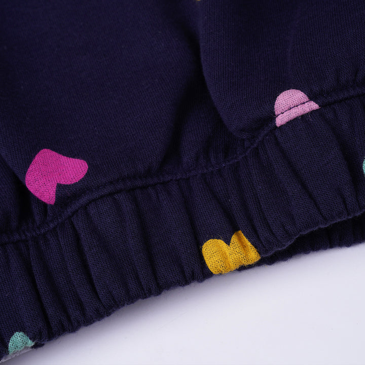 Poney Girls Navy Cropped Hooded Sweatshirt