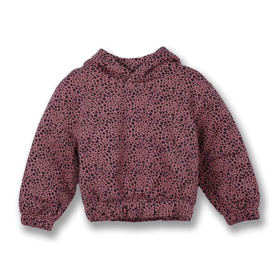 Poney Girls Beige Cropped Hooded Sweatshirt