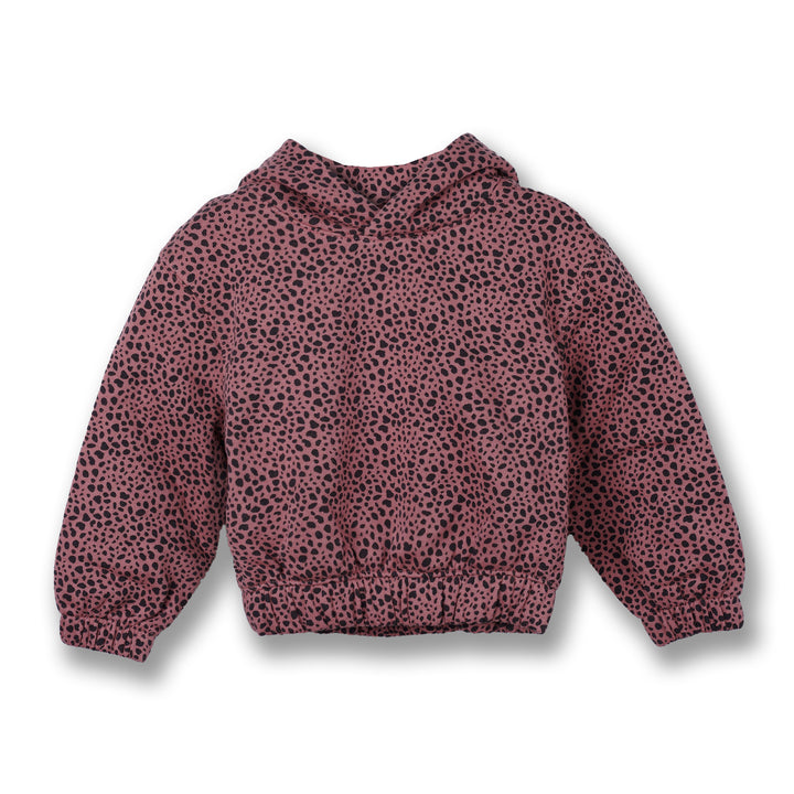 Poney Girls Beige Cropped Hooded Sweatshirt