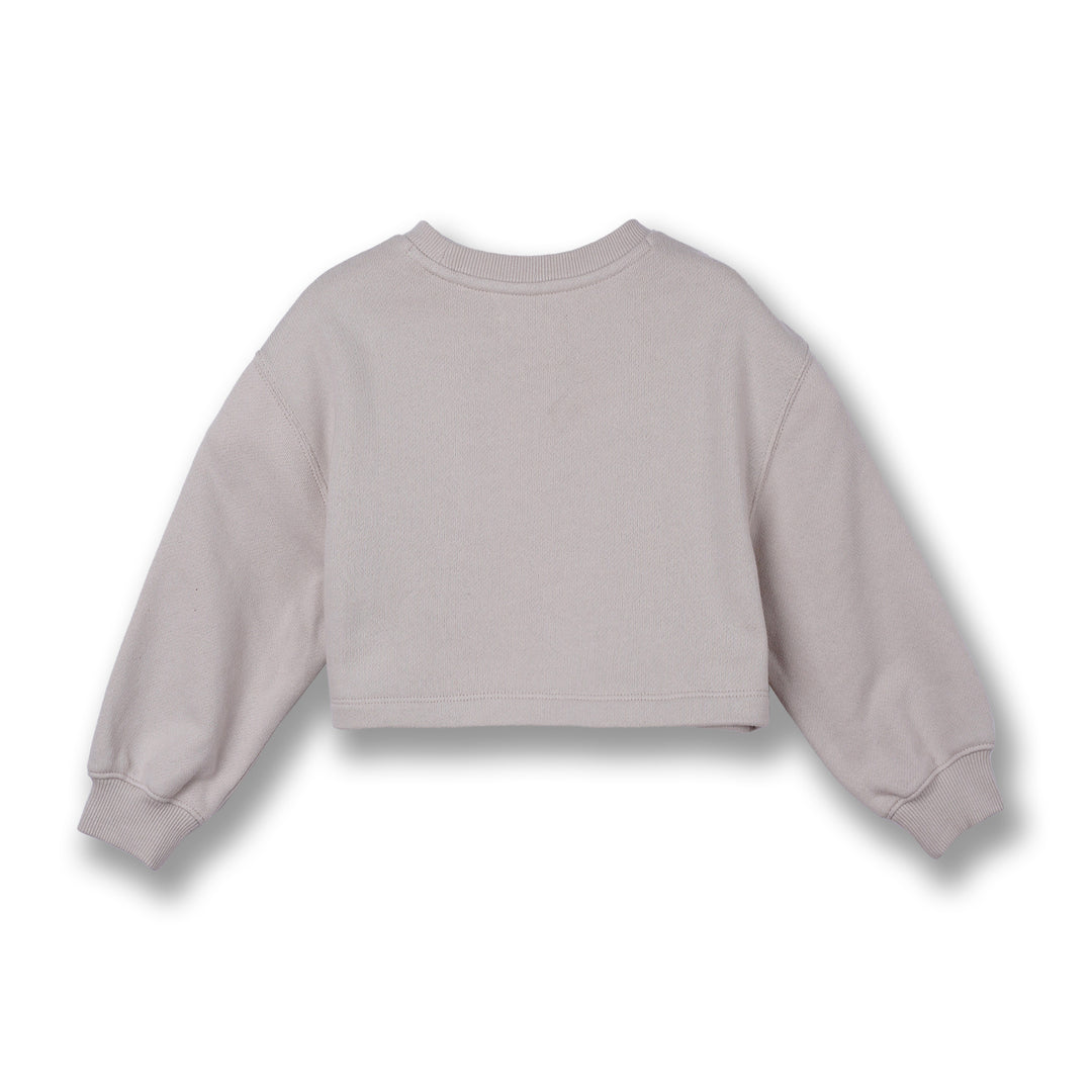 Poney Girls Khaki Cropped Sweatshirt
