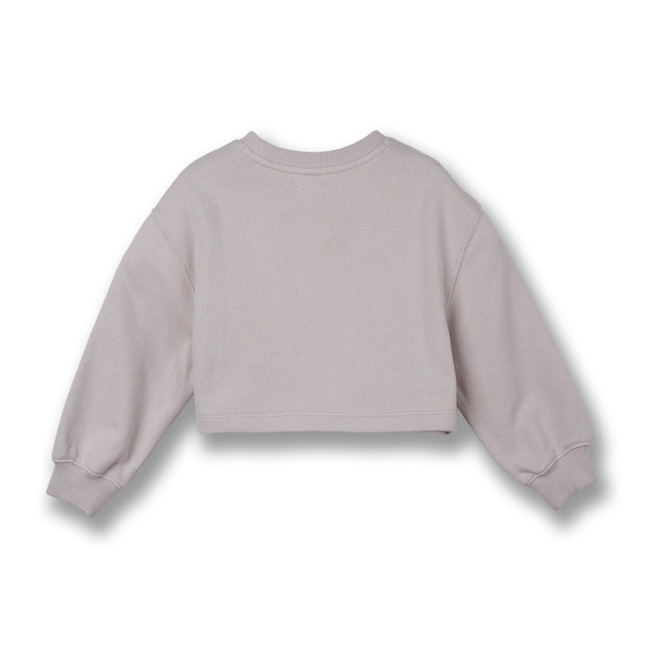 Poney Girls Khaki Cropped Sweatshirt