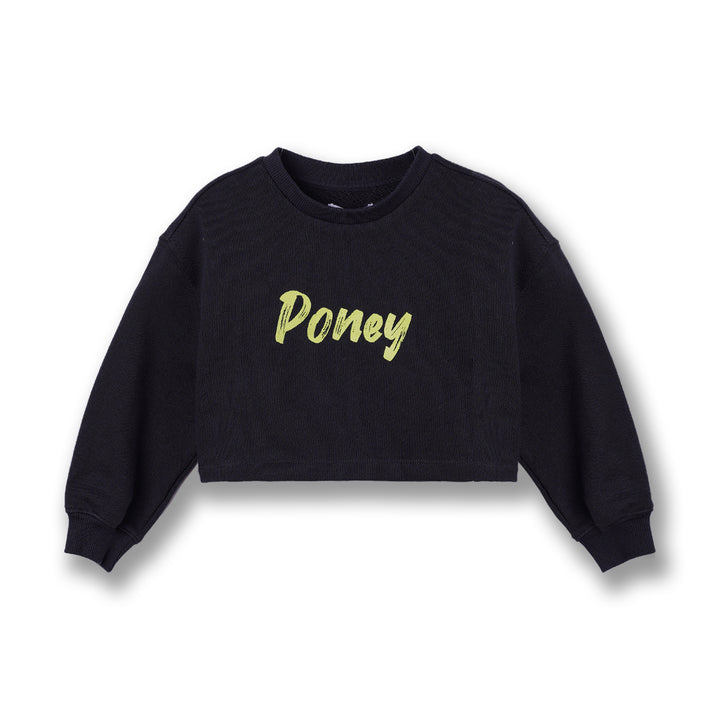 Poney Girls Grey Cropped Sweatshirt
