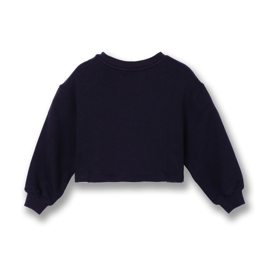 Poney Girls Black Cropped Sweatshirt