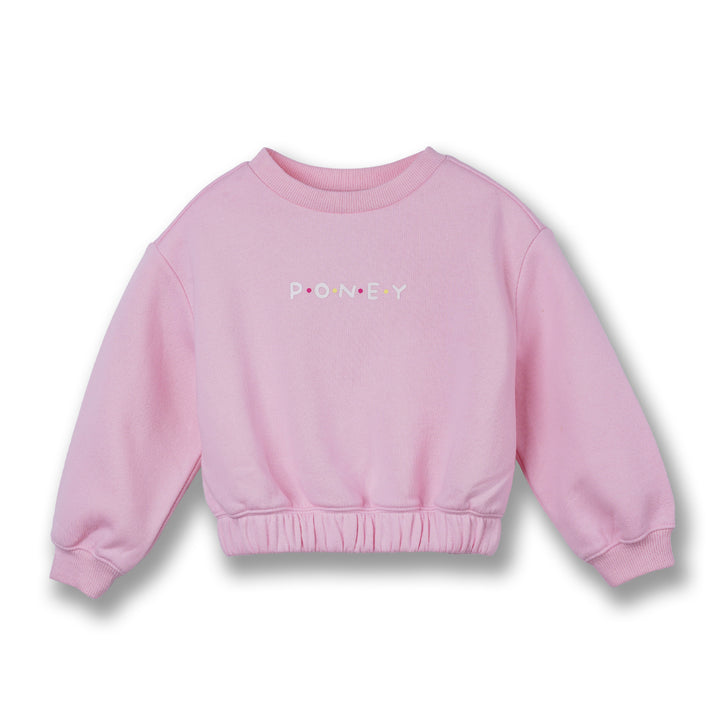 Poney Girls Pink Printed Sweatshirt