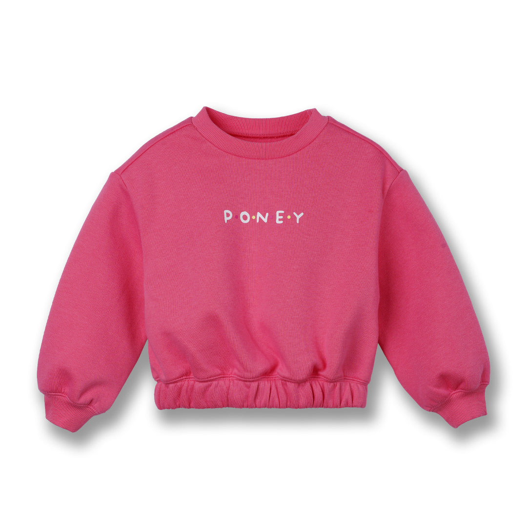 Poney Girls Fuchsia Printed Sweatshirt