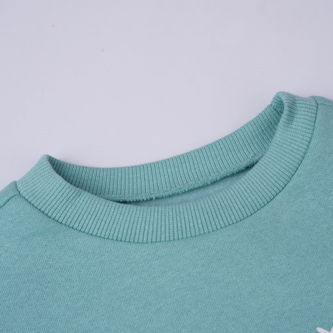 Poney Girls Green Printed Sweatshirt