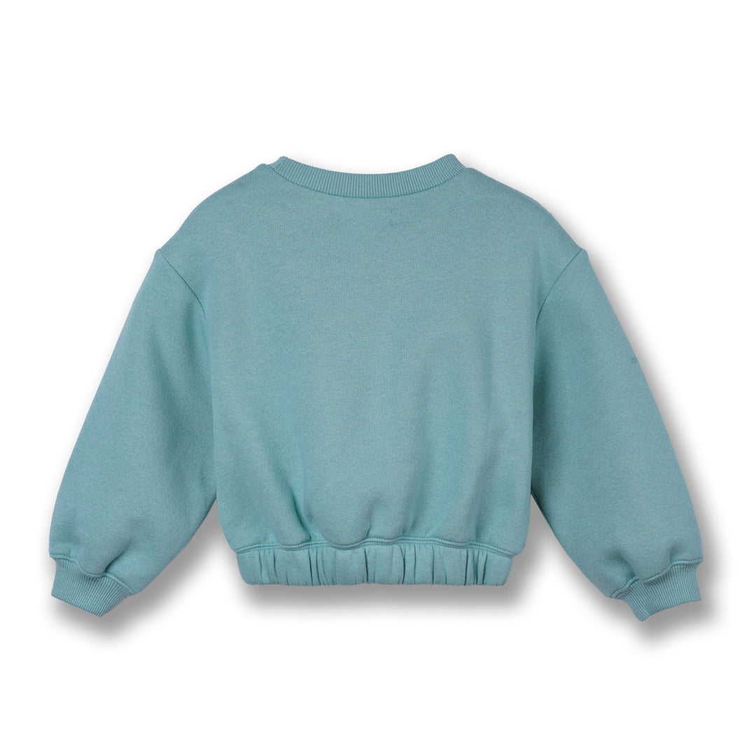 Poney Girls Green Printed Sweatshirt