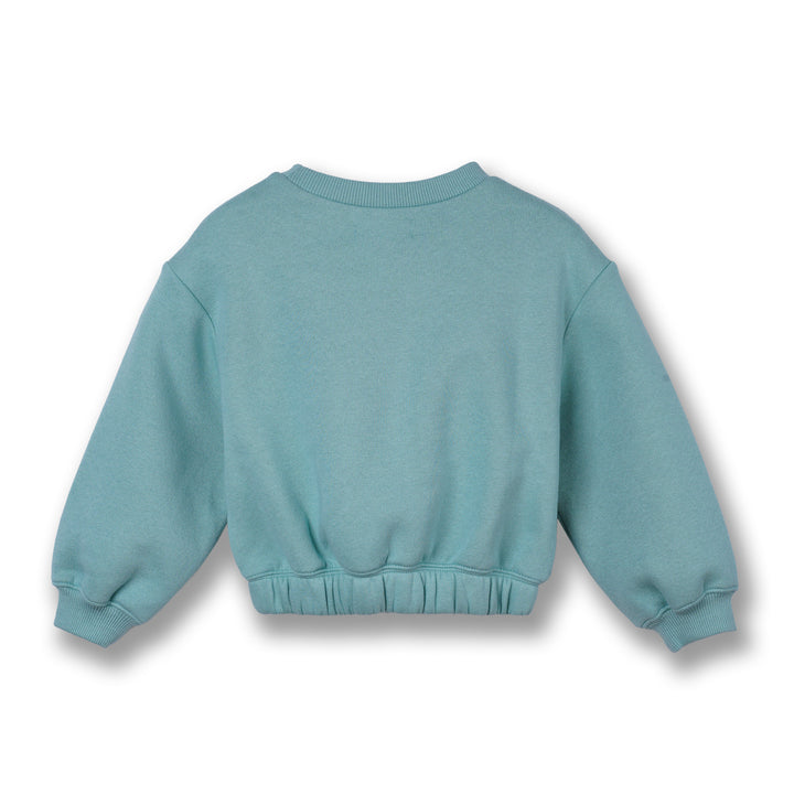 Poney Girls Green Printed Sweatshirt