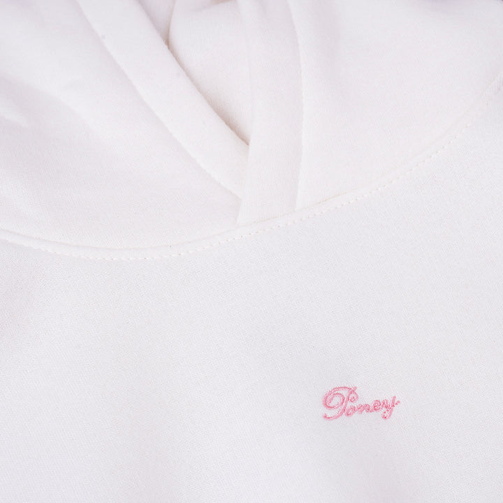 Poney Girls Cream Cropped Hooded Sweatshirt