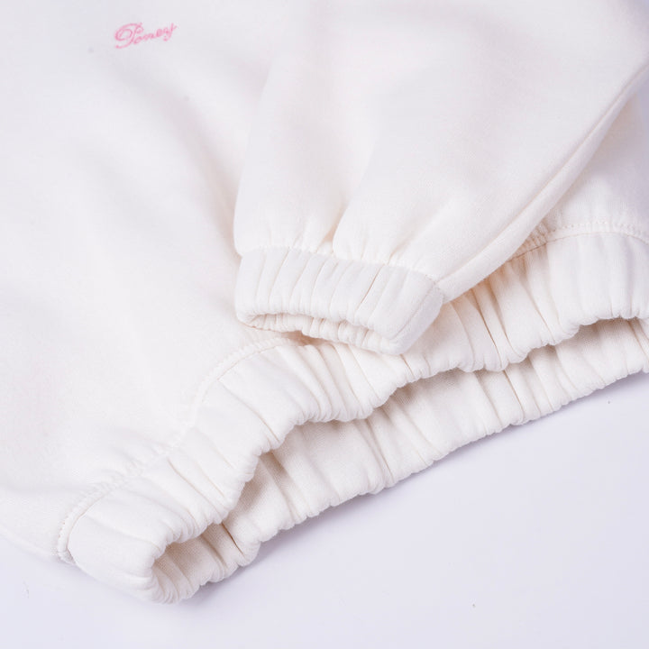 Poney Girls Cream Cropped Hooded Sweatshirt