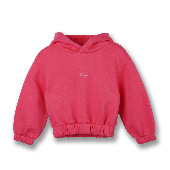 Poney Girls Fuchsia Cropped Hooded Sweatshirt