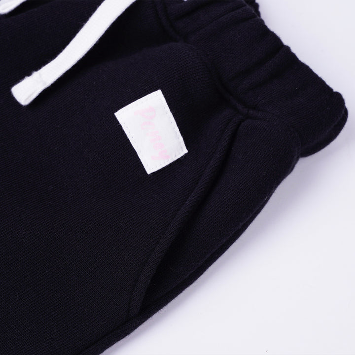 Poney Girls Black Jogger Pants with Drawstring
