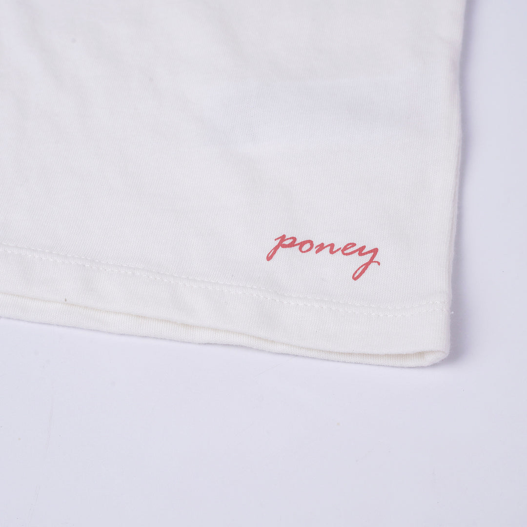 Poney Girls White Ruffled Sleeveless Tee
