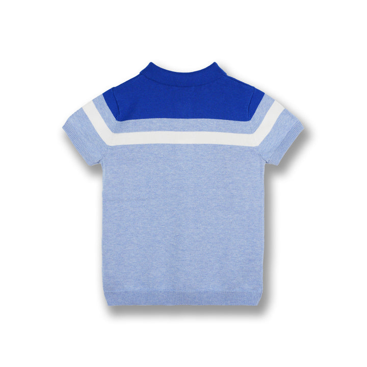 Poney Boys Blue Blocking Colour Striped Polo