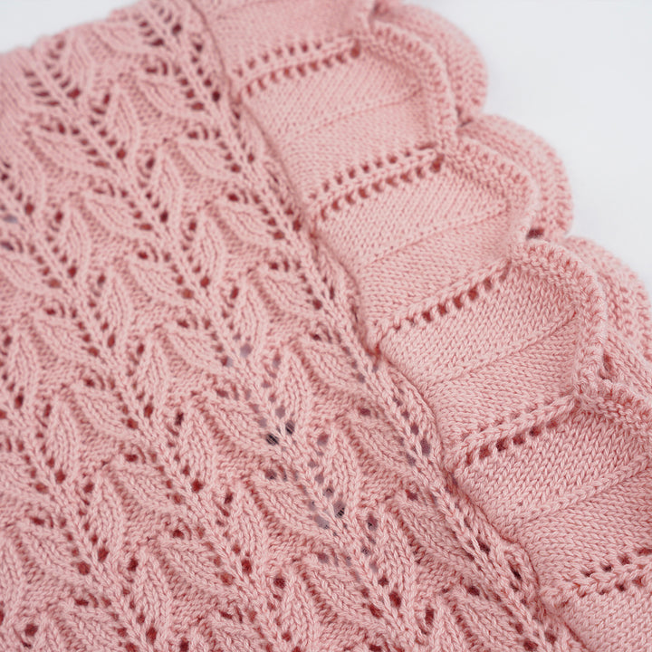 Poney Girls Pink Sleeveless Pointelle Sweater