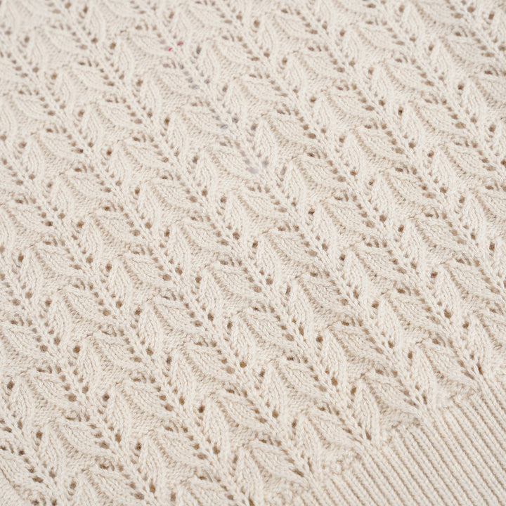 Poney Girls Khaki Sleeveless Pointelle Sweater