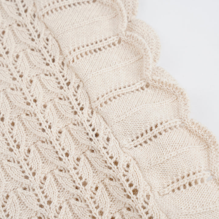 Poney Girls Khaki Sleeveless Pointelle Sweater