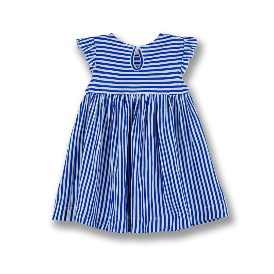 Poney Girls Navy Midnight Sail Striped Sleeveless Dress