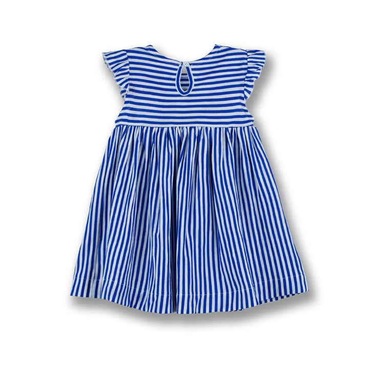 Poney Girls Navy Midnight Sail Striped Sleeveless Dress