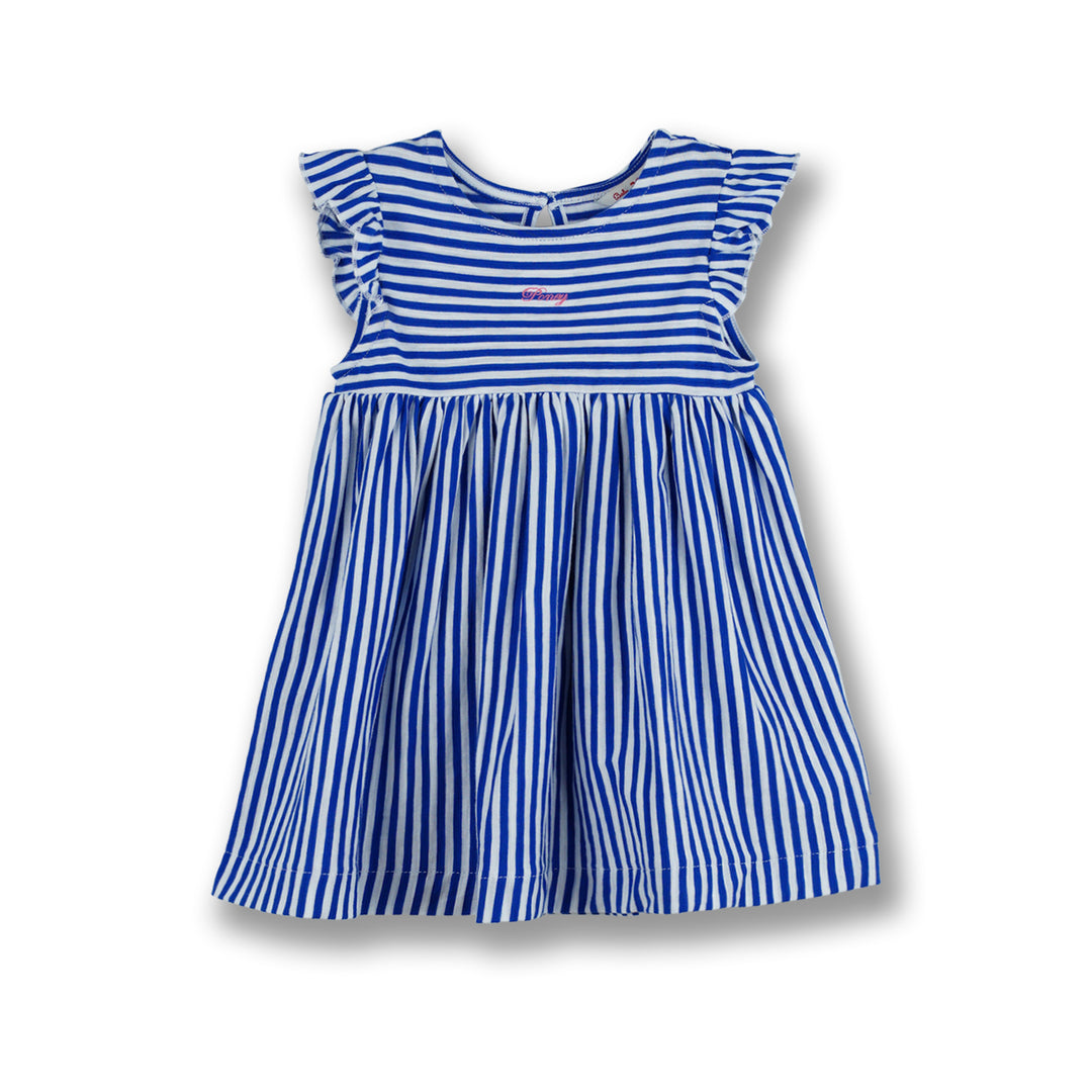 Poney Girls Navy Midnight Sail Striped Sleeveless Dress