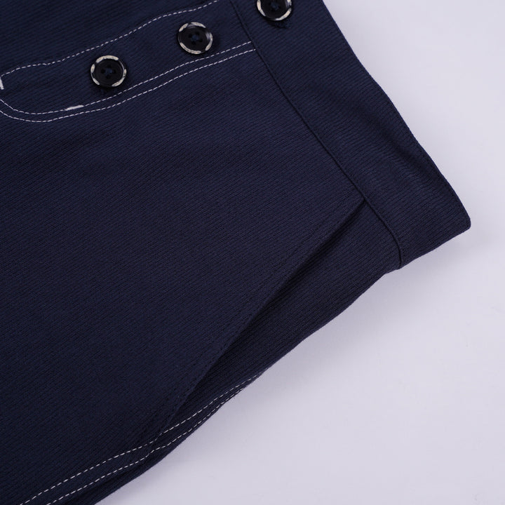 Poney Girls Navy Buttoned Wide Leg Long Pants