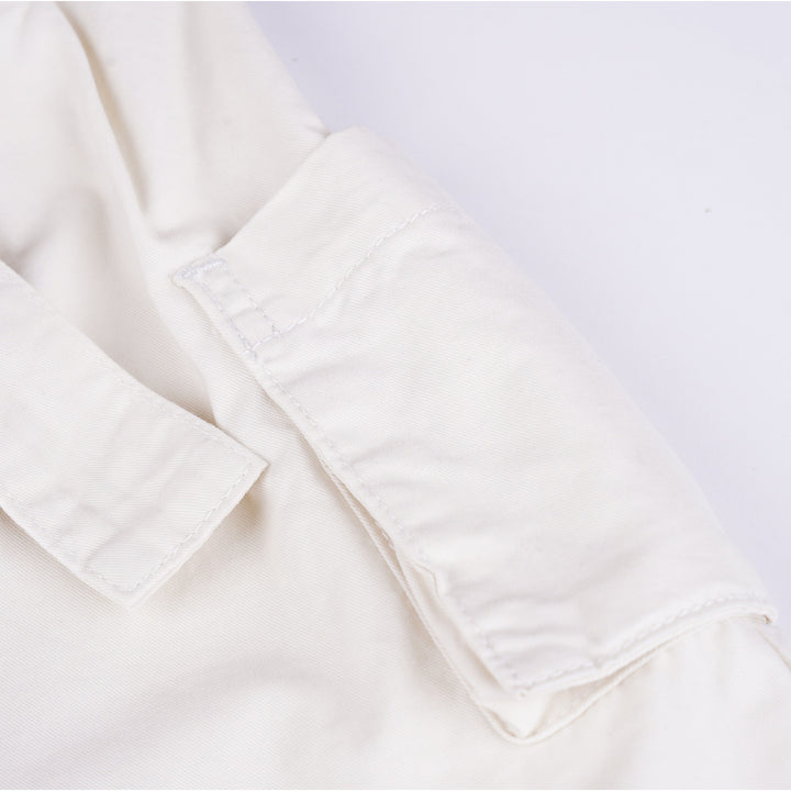 Poney Girls White Cotton Jacquard Trousers with Belt Details