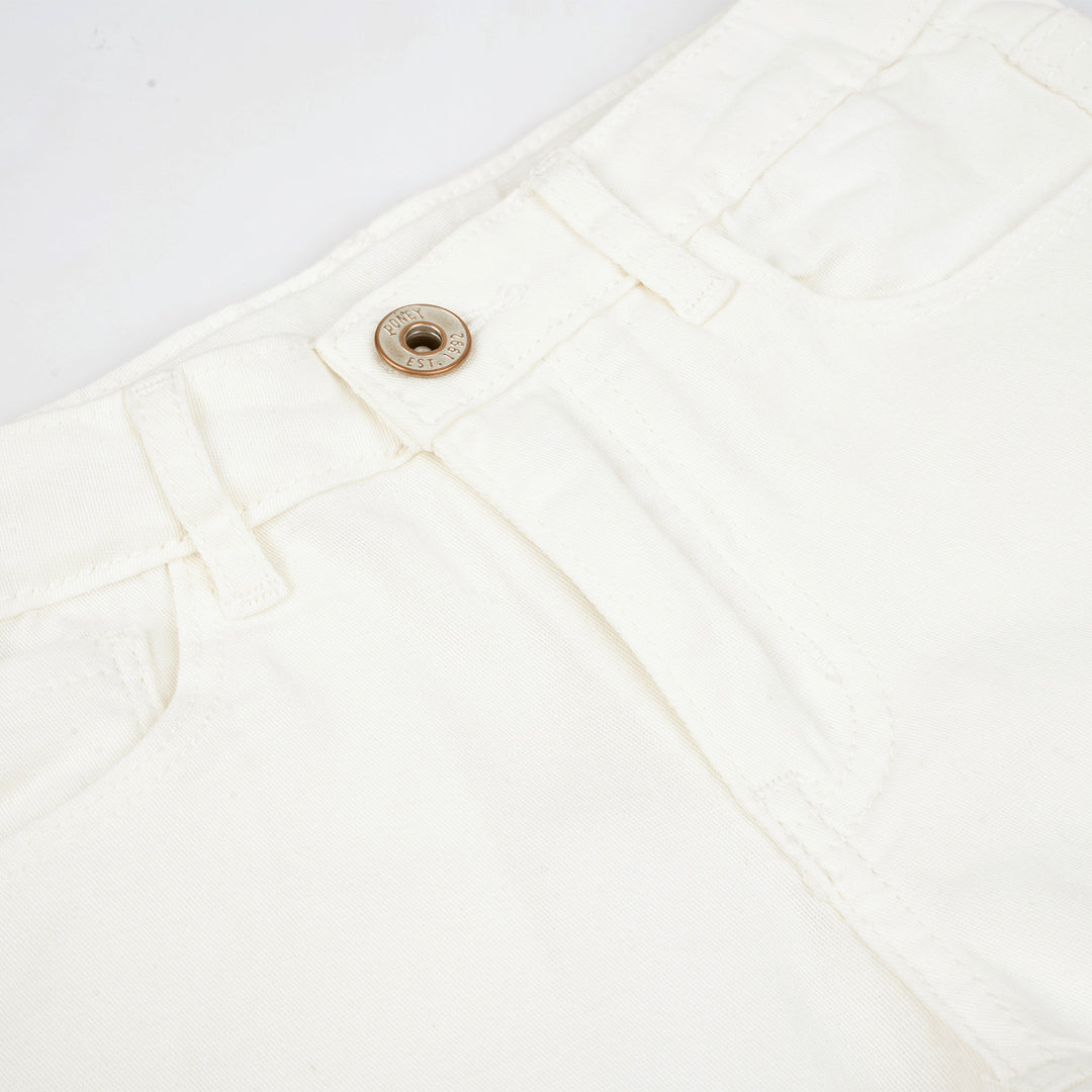 Poney Girls Cream Capri Slim Pants