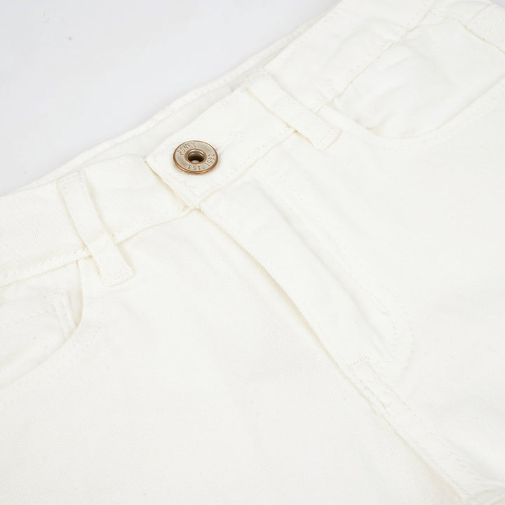 Poney Girls Cream Capri Slim Pants