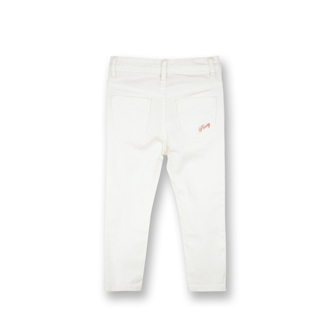 Poney Girls Cream Capri Slim Pants