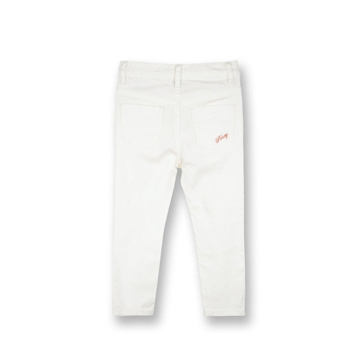Poney Girls Cream Capri Slim Pants
