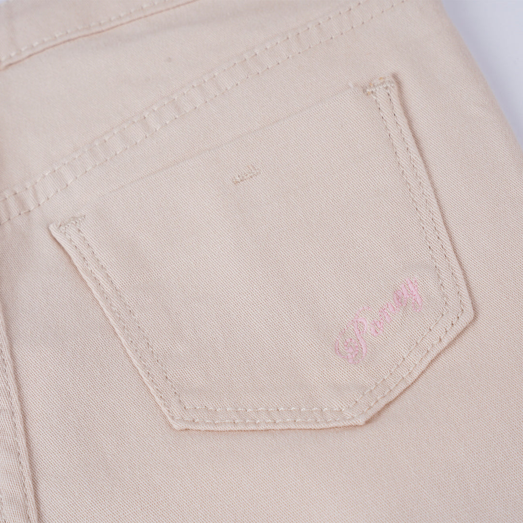 Poney Girls Lt. Khaki Slim Capri Pants