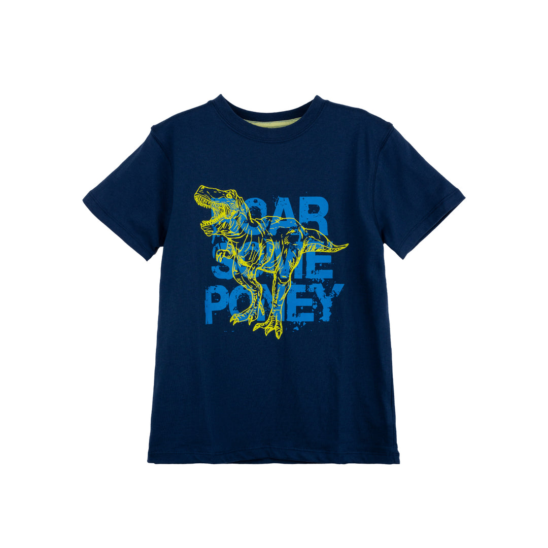 Poney Boys Navy Roarsome Poney Trex Short Sleeve Tee