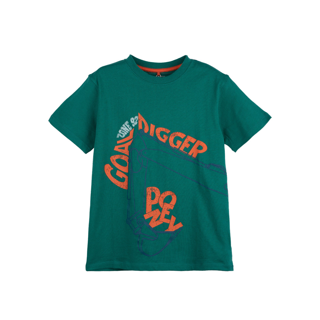 Poney Boys Green Poney Goal Digger Short Sleeve Tee