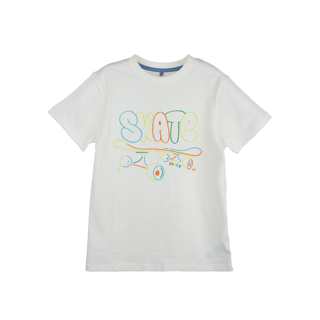 Poney Boys Cream Funky Skate Short Sleeve Tee
