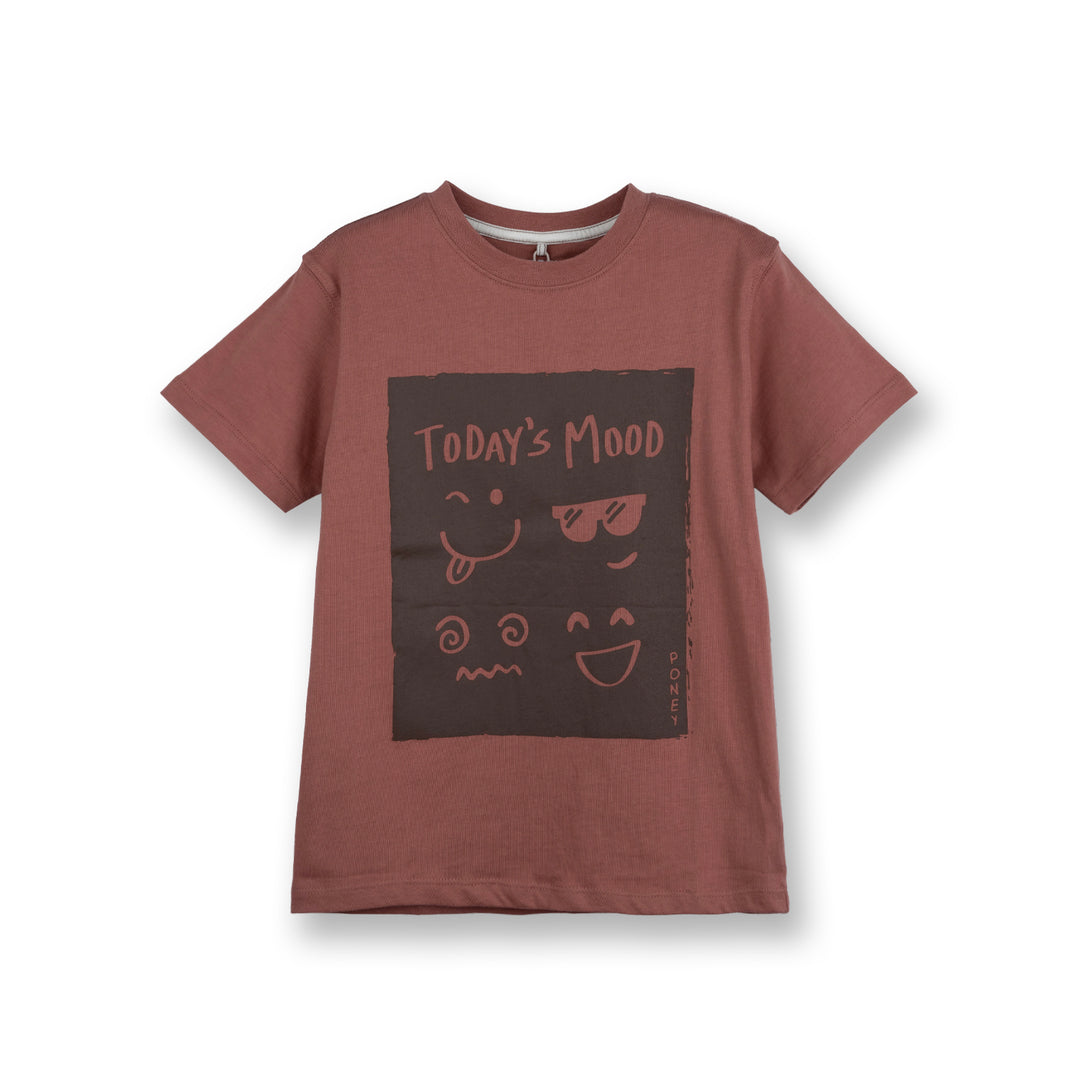 Poney Boys Brown Today's Mood Short Sleeve Tee