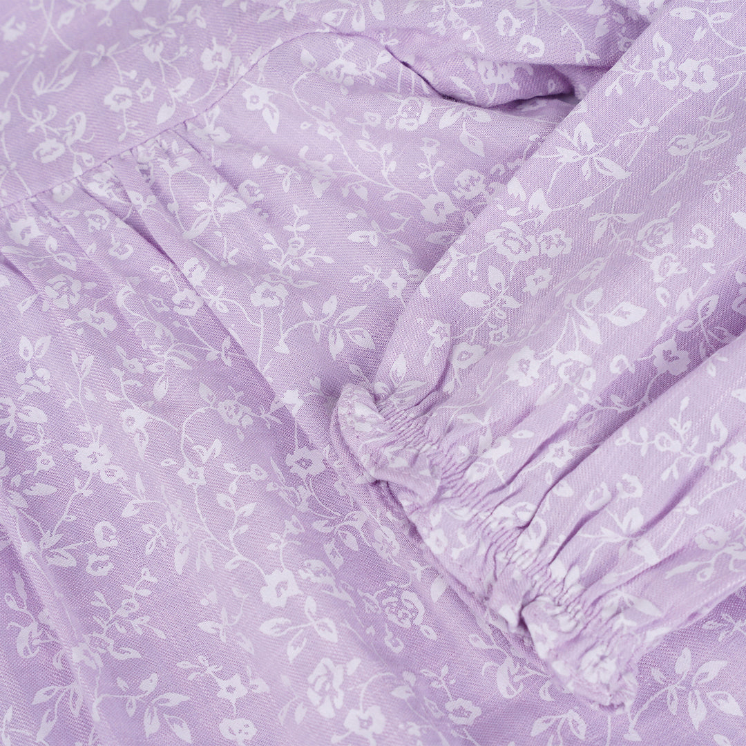 Poney Girls Light Purple Babydoll Long Sleeve Blouse