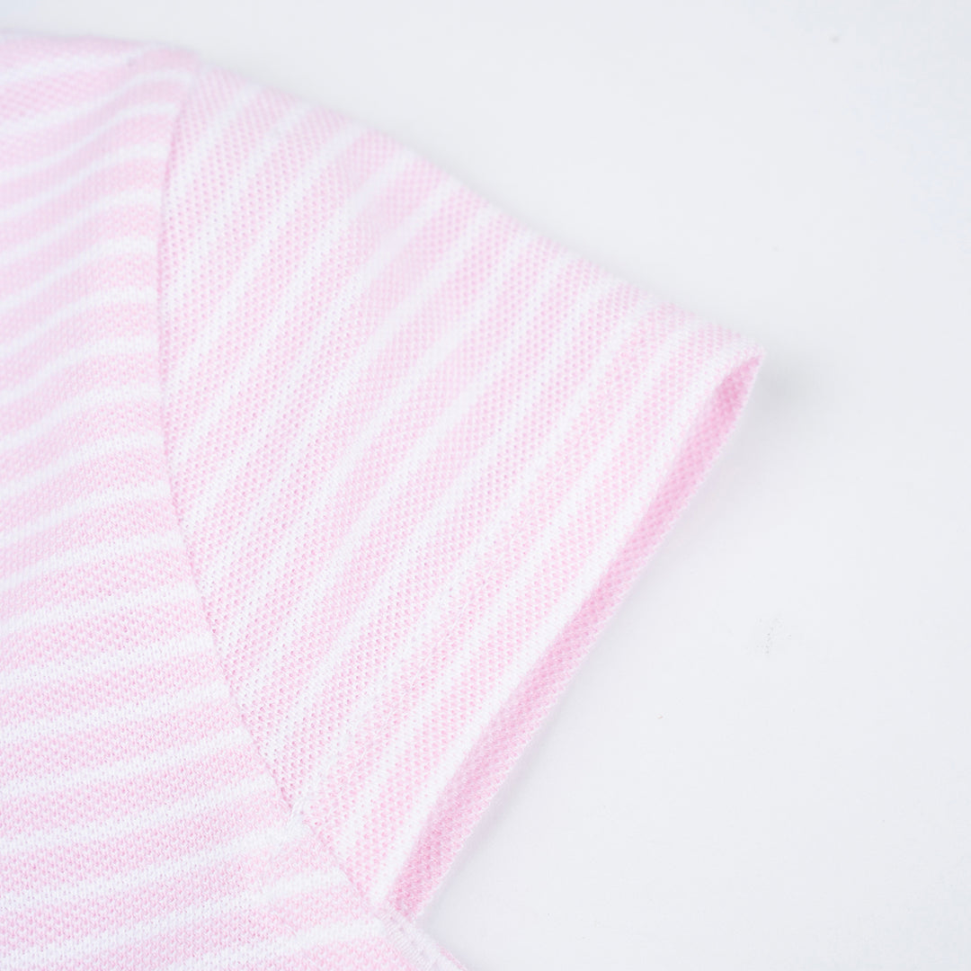 Poney Girls Pink Striped Polo Sleeveless Dress