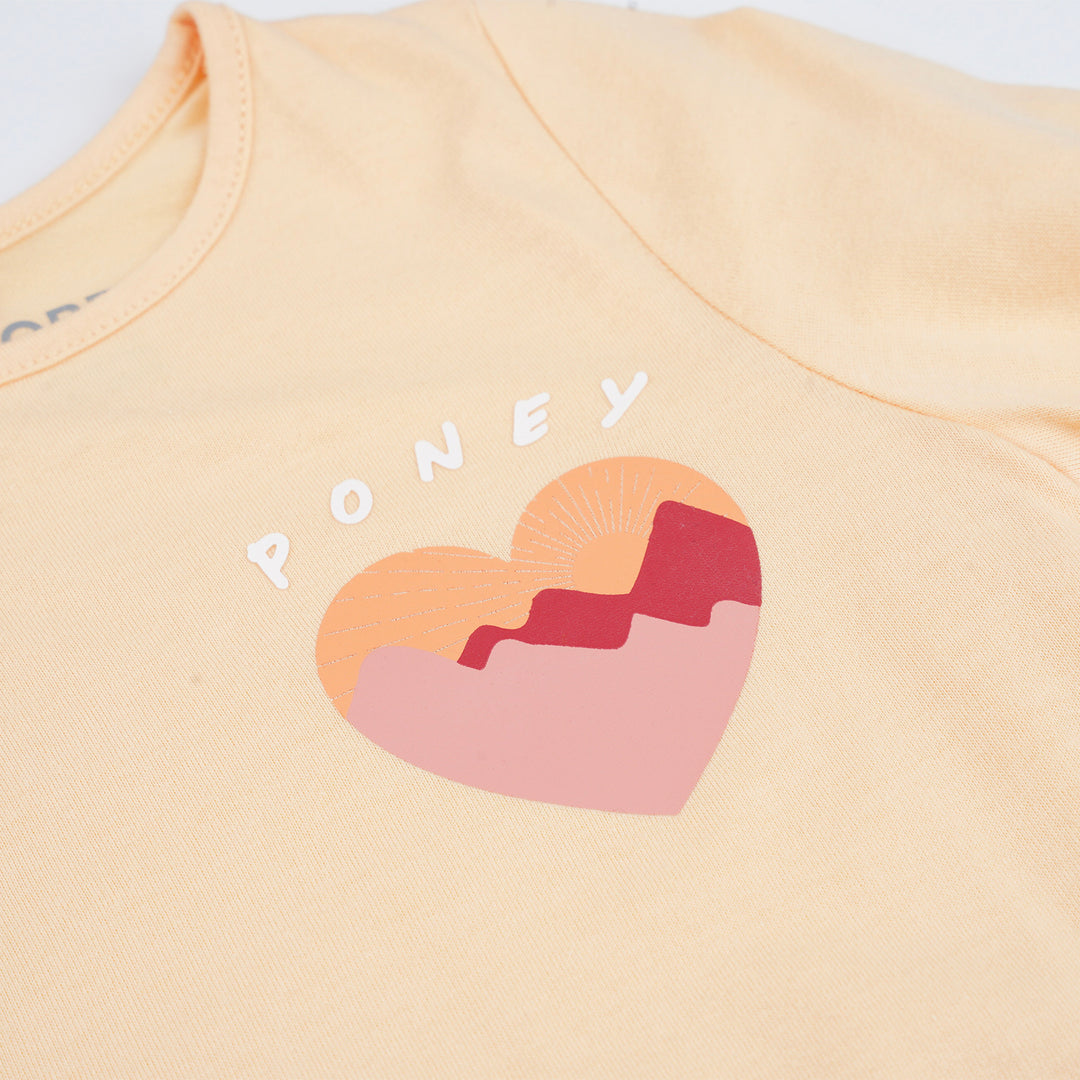 Poney Girls Orange Funshiney Mountain Long Sleeve Top
