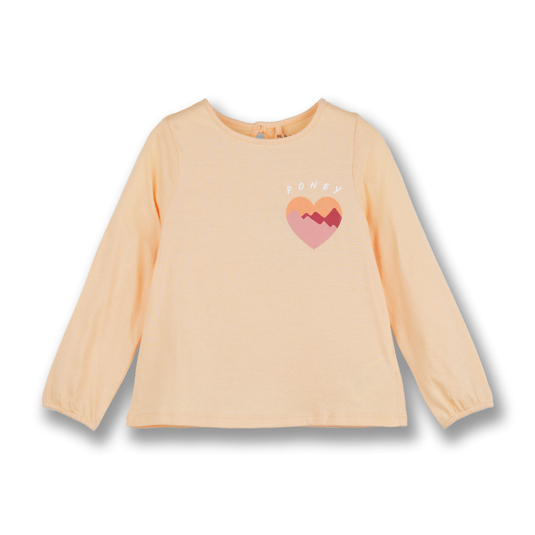 Poney Girls Orange Funshiney Mountain Long Sleeve Top
