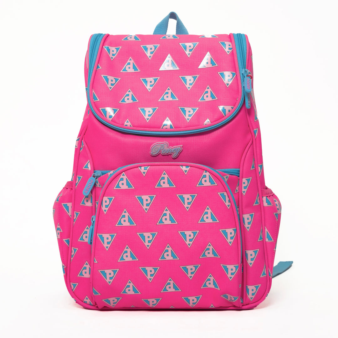 Poney Girls Pink Poney Logo 16" Full Print Backpack Bag KG001