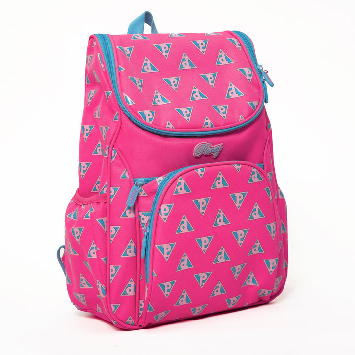 Poney Girls Pink Poney Logo 16" Full Print Backpack Bag KG001