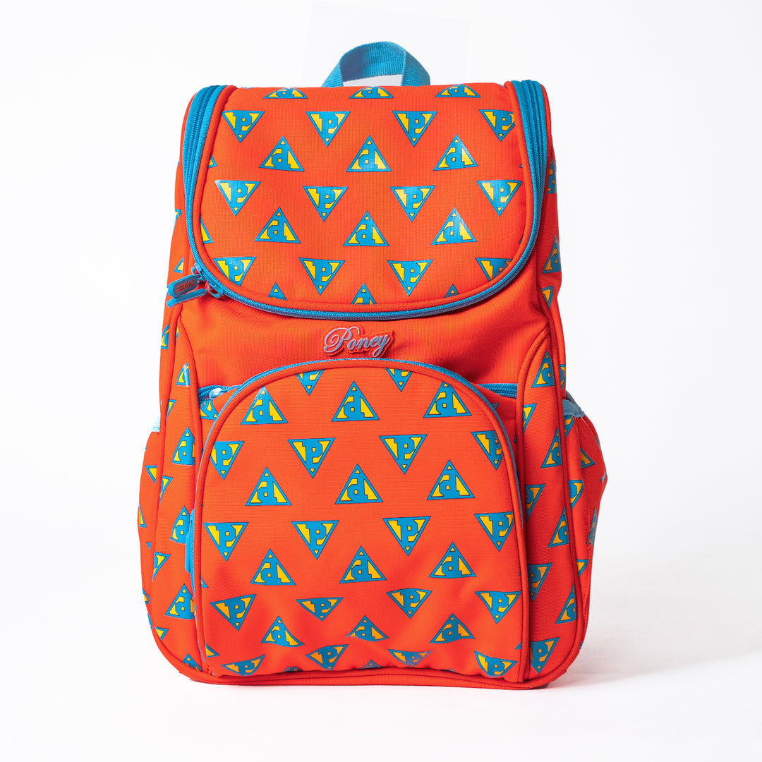 Poney Girls Orange Poney Logo 16" Full Print Backpack Bag KG005