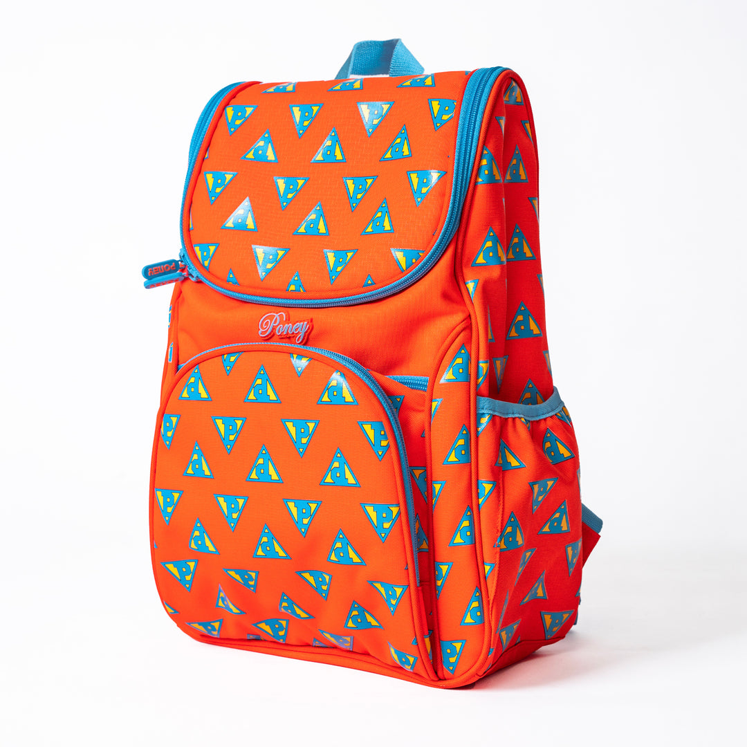 Poney Girls Orange Poney Logo 16" Full Print Backpack Bag KG005