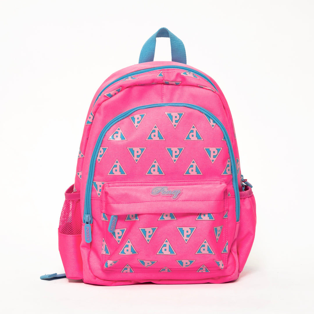 Poney Girls Pink Poney Logo Full Print 14'' Backpack Bag TG002