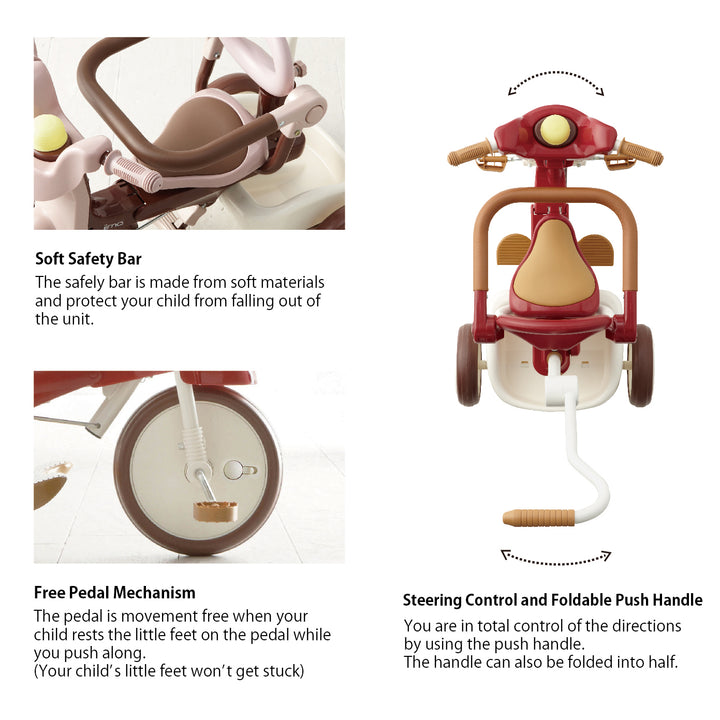 iimo #02 Eternity Red 3in1 Foldable Tricycle for Kids IMT-0211