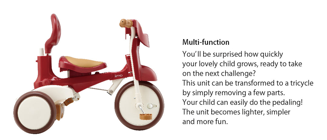 iimo #02 Eternity Red 3in1 Foldable Tricycle for Kids IMT-0211